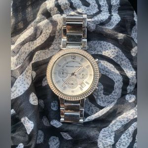Michael Kors ‘Parker Chronograph Silver Dial Ladies Watch